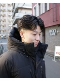 MEN’S HAIR/フェザーパーマ/刈り上げセンターパート/藤沢