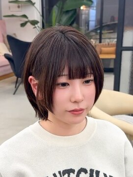サンド 大阪梅田(sand) @cho_no.asato_sand オリーブグレー/ボブ/レイヤーカット