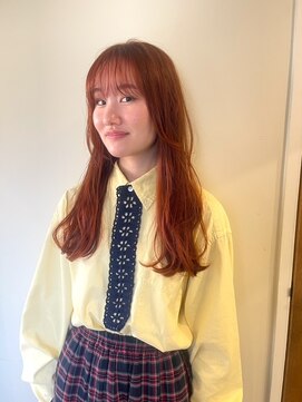カンナ オーガニック ヘアデザイン(CANNA ORGANIC & HAIR DESIGN) オレンジブラウンのゆるっとロングヘア