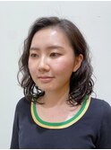 ミディアムパーマスタイル