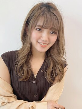 ジーナ 福岡天神(Zina) セシルカットフリンジウェーブx大人かわいい前髪ココアブラウン