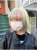 【柴田優香】派手髪金髪ユニコーンカラー/インナーカラー