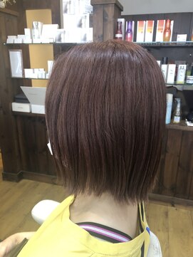 ジャストヘア ラポール 北久里浜店(just hair RAPPOR) 【根岸真奈美】フェミニンピンク　切りっぱなしボブ