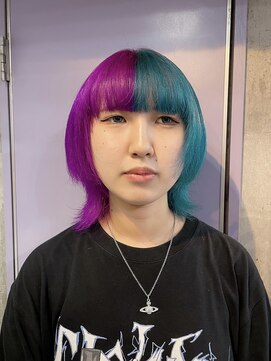 インク 渋谷(INK.) ツートーン パープル ターコイズ