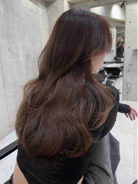 サイン 渋谷(SIGN) 韓国ヘア黒髪グレーベージュレイヤーロング前髪パーマ