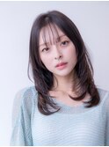 韓国風レイヤーカット髪質改善ダブルカラーミルクティーベージュ