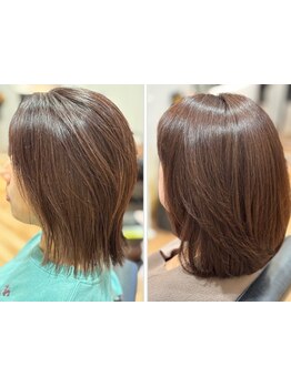 “再現性の高いカット”をベースに、髪質を見極めたカットで、伸びてもまとまりやすいスタイルに◎