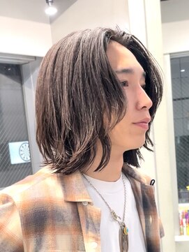 フィフスパーク(fifth PARK) 渋谷メンズボブウルフ平成センターパート緩めスパイラルパーマ