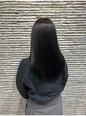 ブリーチなしブルーグレージュ黒髪ハイライトレイヤー小顔ボブ