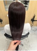 暖色カラーレイヤーカットくびれ巻き