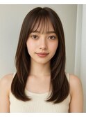 ナチュラル小顔前髪あり後れ毛サイドバング結べるボブくびれヘア