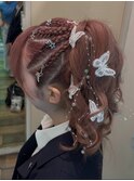 盛り髪/コーンロウ/体育祭ヘア/巻き髪ポニテ/体育祭ヘアアレンジ