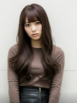 ファクトリーファイブ(Factory5)&nbsp;小顔レイヤーロングカフェモカ20代30代40代くびれミディ韓国ヘア