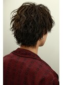 波巻き　センターパートウルフ