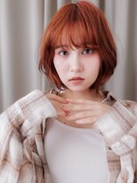 カバーヘア イヴ 戸頭店(COVER HAIR EVE) チェリーレッドエアウェーブパーマ抜け感ボブディZ戸頭20代30代