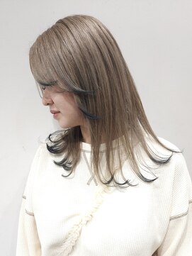 ノル 栄矢場町(nol) エンドカラー×顔周りレイヤーカット(グレージュ/ダークグレー)