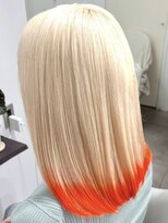 ルネラトーキョー(RUNERA TOKYO)&nbsp;裾カラーエンドカラーオレンジカラーホワイトブロンド髪質改善