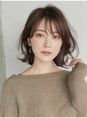 【ブルベ夏20代】ベージュブラウン×外ハネショートボブ