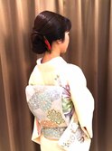 上品な着物にあうサイドシニヨン
