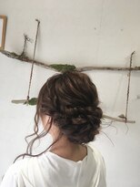 結婚式用あみ込みルーズシニヨン