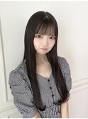 美髪黒髪ロングストレートヘア