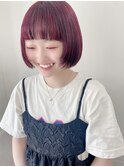 ピンクカラー/赤系カラー×ボブ[横浜/東神奈川]