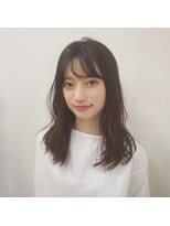 ブリーチ無し透明感マロンブラウンカラー×ミセスミディアム