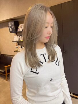 サニー 渋谷(SUNNY) ワンホンレイヤーカット、ミルクティーベージュ、ハイライト