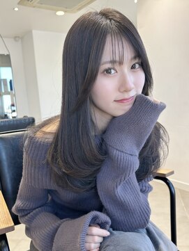 フォンズ(FONS) 柔らか内巻きセミロング＊薄め前髪顔まわりレイヤーカットヘア