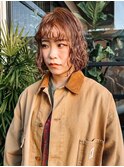 perm bob/ニュアンスパーマ 艶感 ブラウンカラー