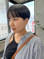 テトヘアー(teto hair) 刈り上げマッシュショート、黒髪ショート、ワイドバング