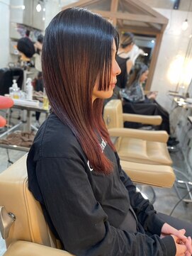 ヴァージ(Verge) レイヤーカット/ウェーブパーマ/前髪/こなれミディ[代官山駅]