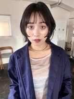 レイヤーボブ　フェイスレイヤー　切りっぱなしボブ