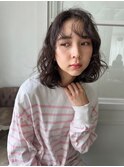 ウェーブミディアム×顔周りレイヤーカット髪質改善[表参道]