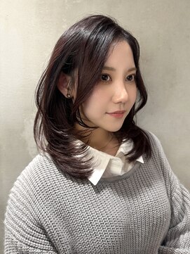 ロンドアジュール 横浜(Lond azur) オリーブグレー/レイヤーカット/黒髪/マロンベージュ/横浜