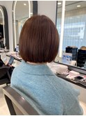 大人ピンクベージュボブ　艶と収まり◎