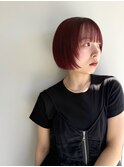 レッドボブ。モードスタイル★ブリーチなしワンカラー