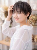 アッシュブラック小顔シースルーベリーショートレイヤー20代c8