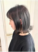 #LEMO #くびれグレージュ #透明感暗髪 #切りっぱなしボブ