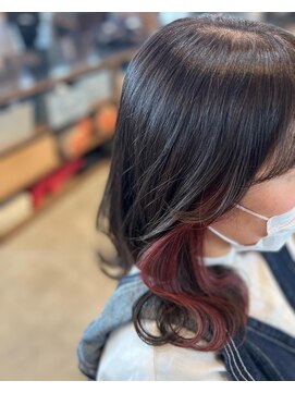 リドル ヘアー 駒生店(Riddle HAIR) インナーカラー　カシスピンク