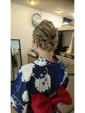 かぐや姫 エルモード フェレ美容室 行徳店 浴衣のヘアー＋着付け