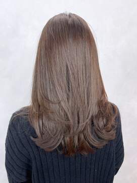 アルバム 池袋(ALBUM) ワンカールレイヤー_チェリーブラウンフェミニンロング_ba427451