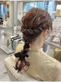 ヘアセット ポニーテール ローポニー リボンアレンジ