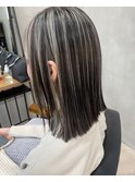 脱白髪染めグレイヘア白髪ぼかしコントラストハイライト