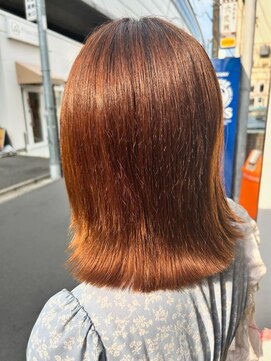 アズーラ 経堂(AZURA) 切りっぱなしボブ＋ブリーチなしカラー