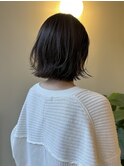 〈浅草 半個室〉切っぱなしボブ/暗めグレージュ