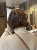 【viewt hair】ピンクベージュ × 切りっぱなしボブ