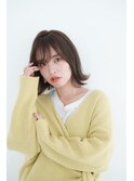 外はねボブ×オリーブベージュ