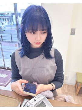 モリオフロムロンドン 大宮店(morio from London) 【morio坪井】ケアブリーチ ×ネイビー