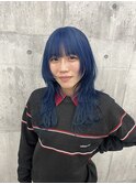 ブルーカラー × レイヤーカット